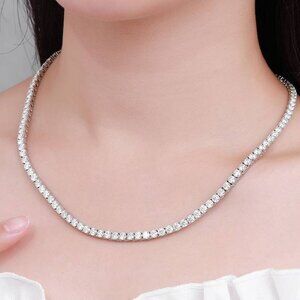 Certified 13.5ct Moissanite Tennis Necklace 18"
